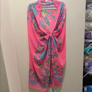 Lilly Pulitzer Pink and Blue Tropical wrap